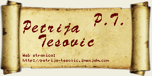 Petrija Tešović vizit kartica